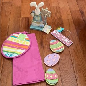 NWT Easter Lot Dish Towel Welcome Sign